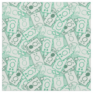 Mr Grumpy Green Name and Character Toss Pattern Fabric