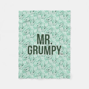 Mr Grumpy Green Name and Character Toss Pattern Fleece Blanket