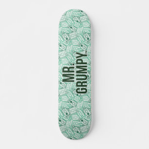 Mr Grumpy   Green Name and Character Toss Pattern Skateboard