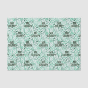 Mr Grumpy Green Name and Character Toss Pattern Tissue Paper