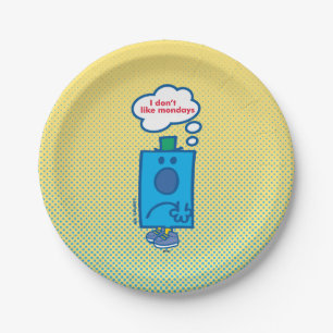 Mr Grumpy   I Don't Like Mondays Thought Bubble Paper Plate