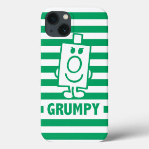 Mr Grumpy Mischievous Grin and Green Stripes iPhone 13 Case