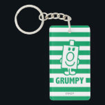 Mr Grumpy | Mischievous Grin and Green Stripes Key Ring<br><div class="desc">Mr. Grumpy has quite the mischievous grin on his face! Enjoy this other side of Mr. Grumpy on a wide range of Zazzle products. Click customise to edit the design or add fun text and you,  too,  will be grinning with your one of a kind Mr. Grumpy product!</div>