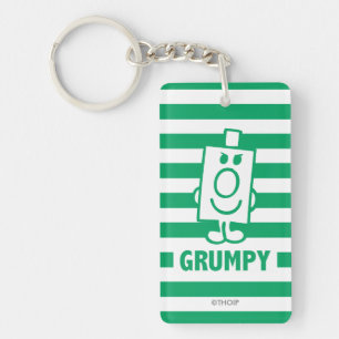 Mr Grumpy   Mischievous Grin and Green Stripes Key Ring
