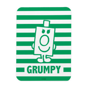Mr Grumpy Mischievous Grin and Green Stripes Magnet