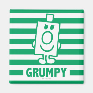 Mr Grumpy Mischievous Grin and Green Stripes Magnet