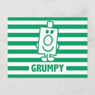 Mr Grumpy   Mischievous Grin and Green Stripes Postcard