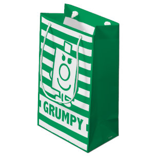 Mr Grumpy   Mischievous Grin and Green Stripes Small Gift Bag