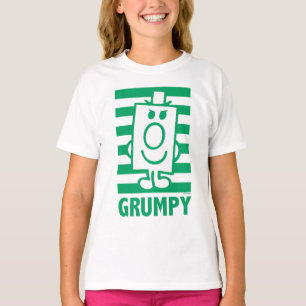 Mr Grumpy   Mischievous Grin and Green Stripes T-Shirt