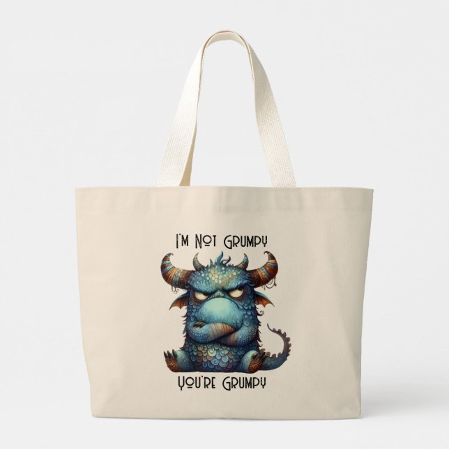 Mr. Grumpy Monster Tote Bag (Back)