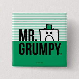 Mr Grumpy   Peeking Head Over Name 15 Cm Square Badge