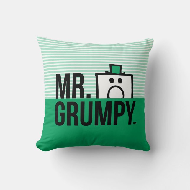 Mr Grumpy | Peeking Head Over Name Cushion (Front)