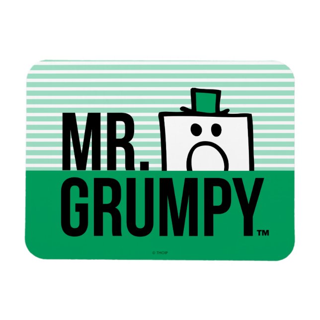 Mr Grumpy | Peeking Head Over Name Magnet (Horizontal)