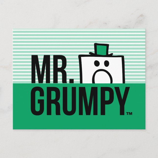 Mr Grumpy | Peeking Head Over Name Postcard (Front)