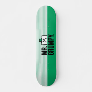 Mr Grumpy Peeking Head Over Name Skateboard