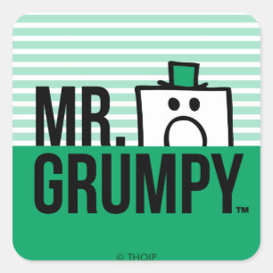 Mr Grumpy   Peeking Head Over Name Square Sticker
