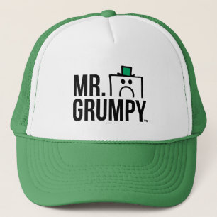 Mr Grumpy   Peeking Head Over Name Trucker Hat