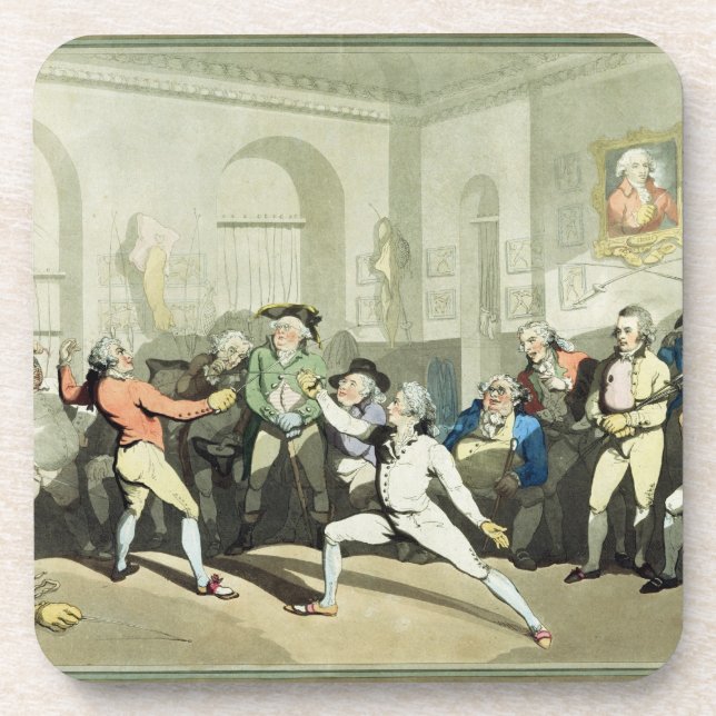 Mr H Angelo's Fencing Academy, engraved by Charles Coaster (Front)