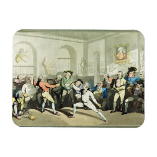 Mr H Angelo's Fencing Academy, engraved by Charles Magnet