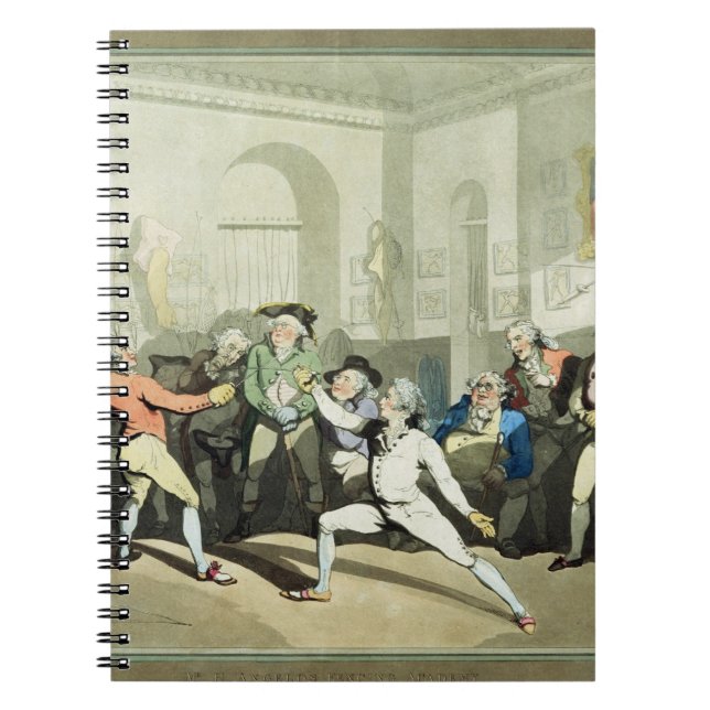 Mr H Angelo's Fencing Academy, engraved by Charles Notebook (Front)