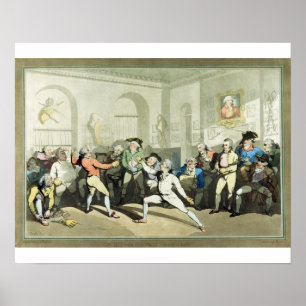 Mr H Angelo's Fencing Academy, engraved by Charles Poster