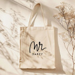 Mr | Hand Lettered Personalizable Tote Bag<br><div class="desc">There's more fun where this came from! Find the matching "Mrs" and "The Future Mrs" totes and newlywed suite at the store link below..</div>