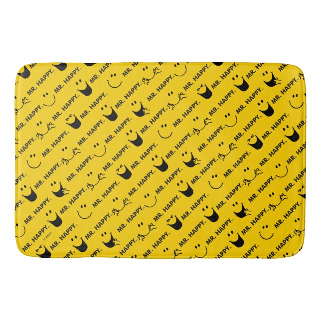 Mr Happy | All Smiles Pattern Bath Mat (Front)