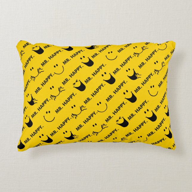 Mr Happy | All Smiles Pattern Decorative Cushion (Front)