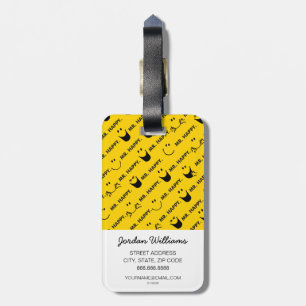 Mr Happy All Smiles Pattern Luggage Tag