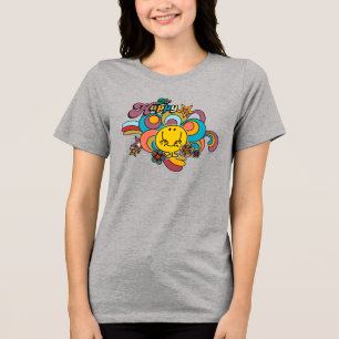 Mr. Happy Colourful Swirls & Stars Tri-Blend Shirt