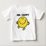 Mr. Happy | Dancing & Smiling Baby T-Shirt<br><div class="desc">Mr. Happy is ready to entertain! Check out the moves on this bright, yellow ball of joy as he dances and waves to make you happy. This ebullient character from the Roger Hargreaves created Mr. Men cartoon and book series would make a wonderful gift for your friends and family. Just...</div>