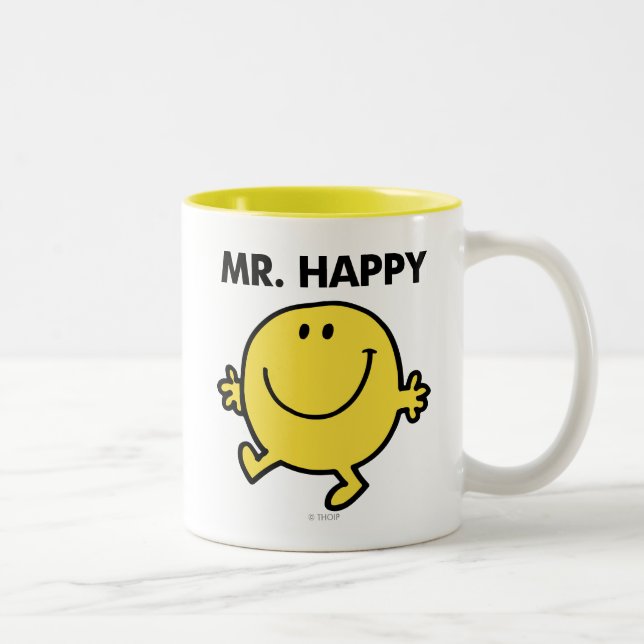 Mr. Happy | Dancing & Smiling Two-Tone Coffee Mug (Right)