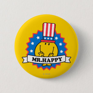 Mr. Happy Election Seal 6 Cm Round Badge