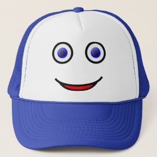 Mr - Happy Face Trucker Hat (blue)