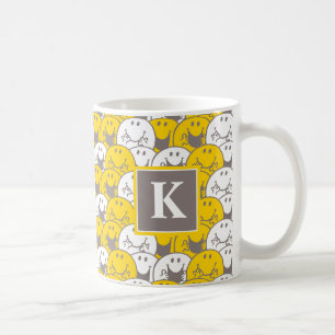 Mr Happy   Flashing Smiles Pattern   Monogram Coffee Mug