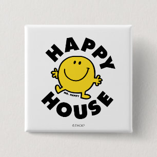 Mr. Happy Happy House 15 Cm Square Badge