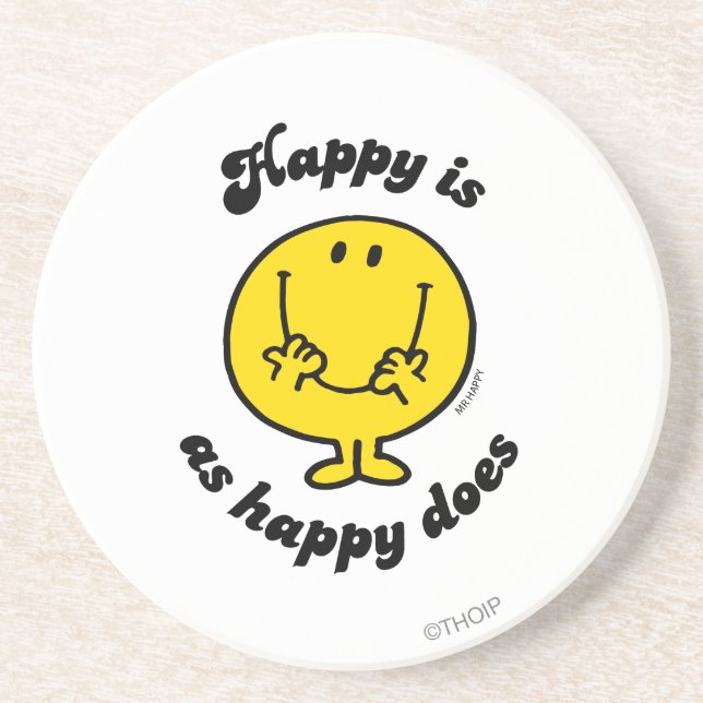 Mr. Happy | Happy Is As Happy Does Coaster (Front)