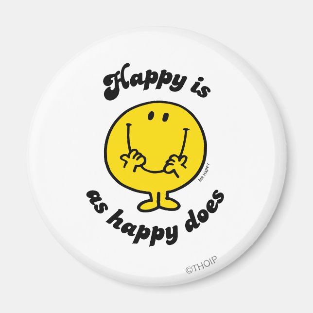 Mr. Happy | Happy Is As Happy Does Magnet (Front)