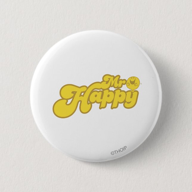 Mr. Happy | Joyous Laughter 6 Cm Round Badge (Front)