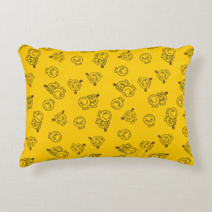 Mr Happy & Little Miss Sunshine   Yellow Pattern Decorative Cushion