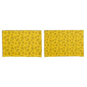 Mr Happy & Little Miss Sunshine   Yellow Pattern Pillowcase