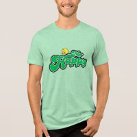 Mr. Happy Sliding Down Green Lettering