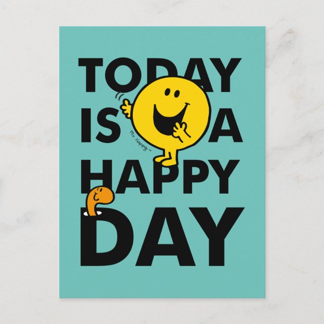 Mr. Happy | Today is a Happy Day Postcard (Front)
