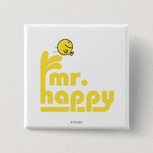 Mr. Happy Water Fountain 15 Cm Square Badge