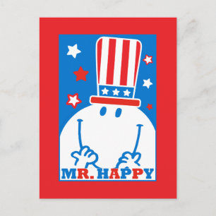 Mr. Happy With Patriotic Hat Postcard