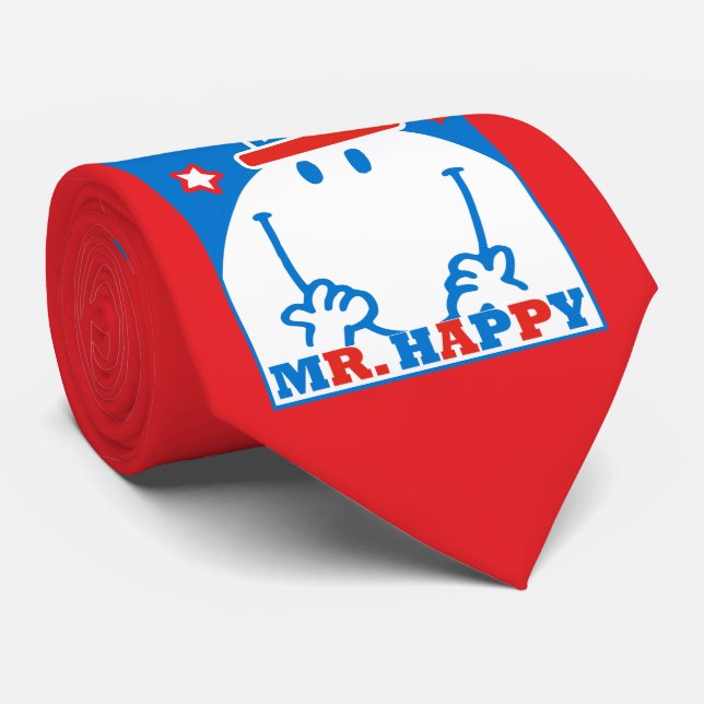 Mr. Happy With Patriotic Hat Tie (Rolled)