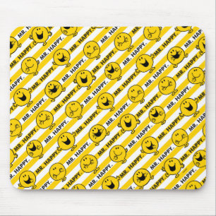 Mr Happy   Yellow Stripes Pattern Mouse Pad
