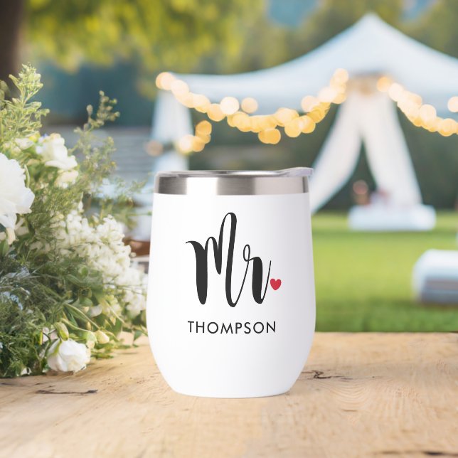 Mr Heart Modern Black Script Wedding (Wedding)