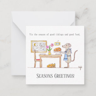 Mr Hiddle Cooks Turkey Season Greetings Card