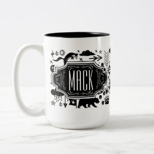 Mr. Hipster Deer Bear Fox Vintage Retro Two-Tone Coffee Mug